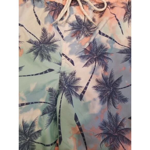Mens Pastel‎ Hawaiian Print Swimsuit Trunks Size 2XL 44/46 - Picture 4 of 6